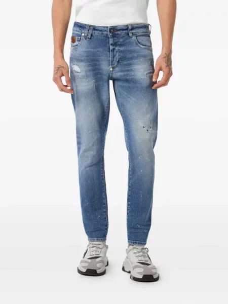 Blugi Philipp Plein zdrențuiți albastru