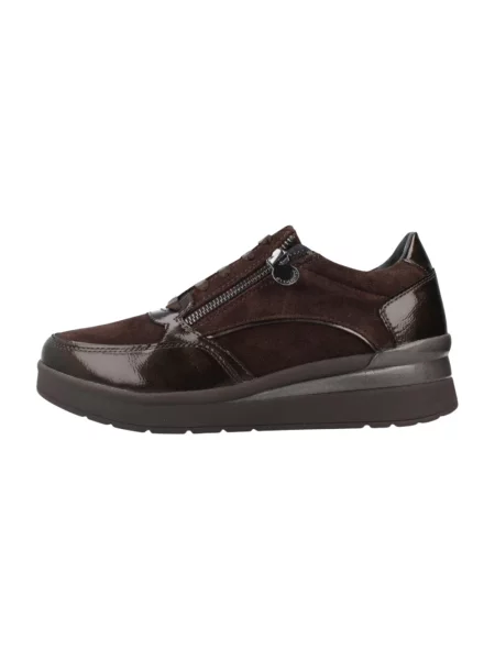 Welurowe sneakersy Stonefly brązowe