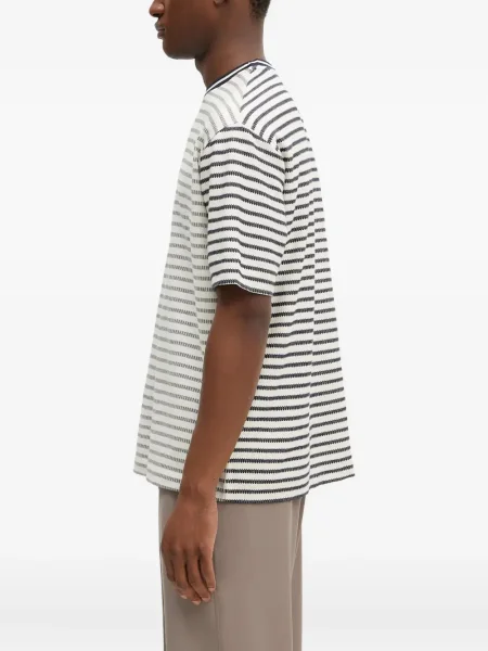 Tricou Paul Smith cu dungi cu decolteu rotund alb