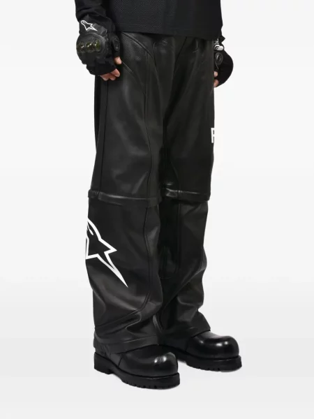 Pantaloni Alpinestars din piele cu imagine negru