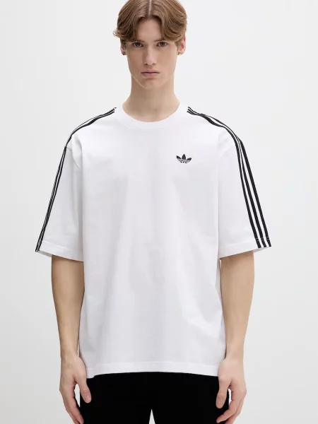 Pruhované tričko Adidas Originals biela