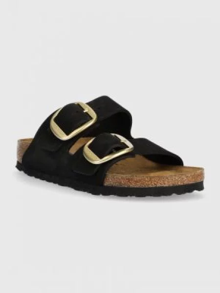 Шлепанцы Birkenstock с пряжкой черные