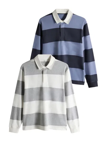The Set Tricou bleumarin / opal / gri alb