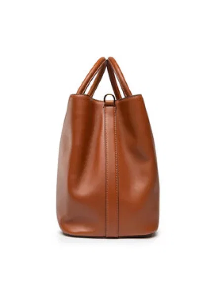 Kožna torba Lauren Ralph Lauren smeđa
