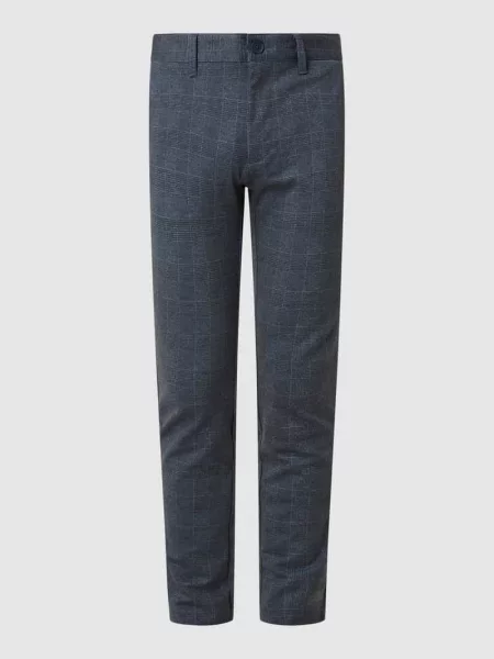 Spodnie o kroju tapered fit z dodatkiem streczu model ‘Mark’ Only & Sons granatowe