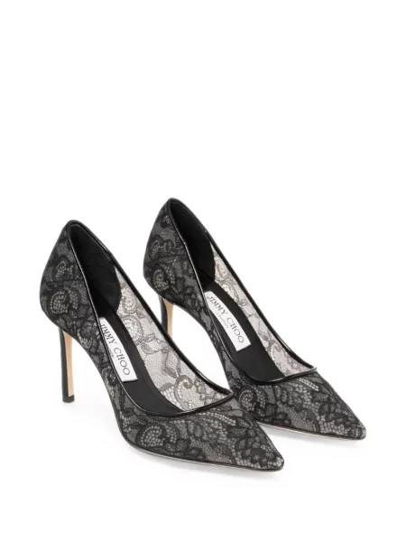Pantofi cu toc Jimmy Choo din dantelă negru