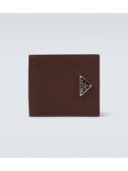 Usnjena denarnica Prada rjava
