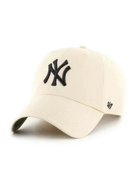 Шапка с козирка 47 brand MLB New York Yankees с апликация бежово
