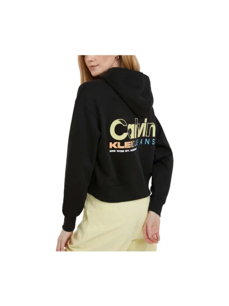 Bluza z kapturem Calvin Klein z kapturem czarna