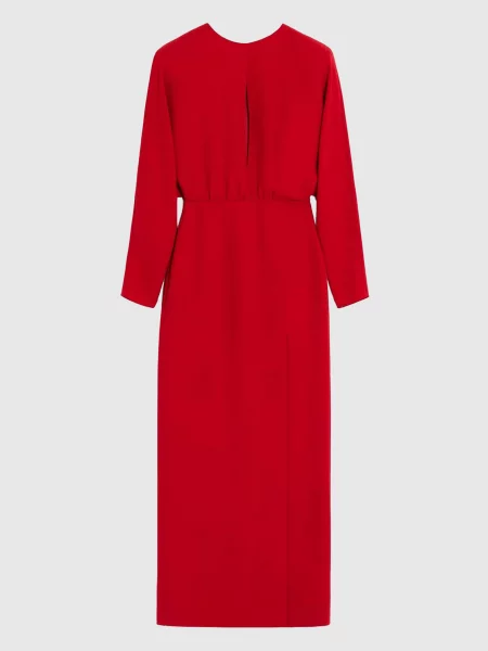 Сукня міді із шовку Valentino червона