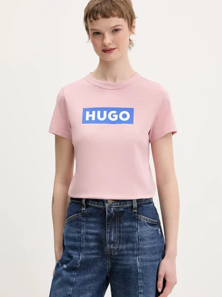 HUGO Blue basic majica kratkih rukava ženska Classic Tee_B ružičasta