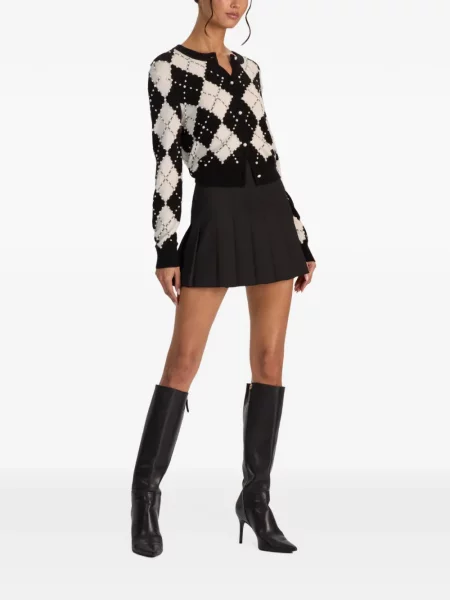 Cardigan Alice + Olivia cu model argyle negru
