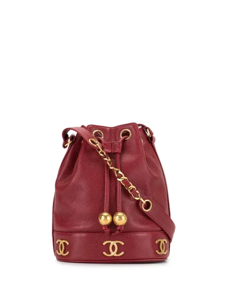 Bucket kabelka Chanel Pre-owned s autogramem červená