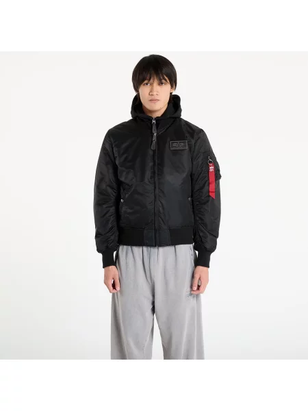 Lniany kurtka bomber Alpha Industries czarny