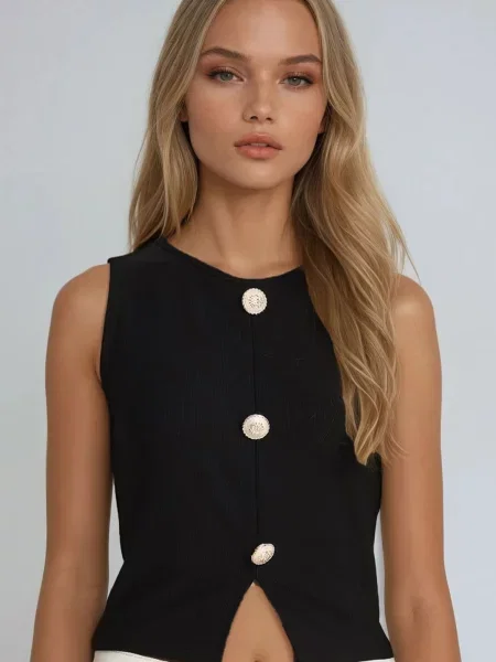 Trend Alaçatı Stili Top negru