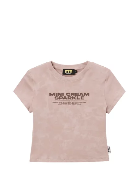 Tricou Mini Cream cu imagine roz
