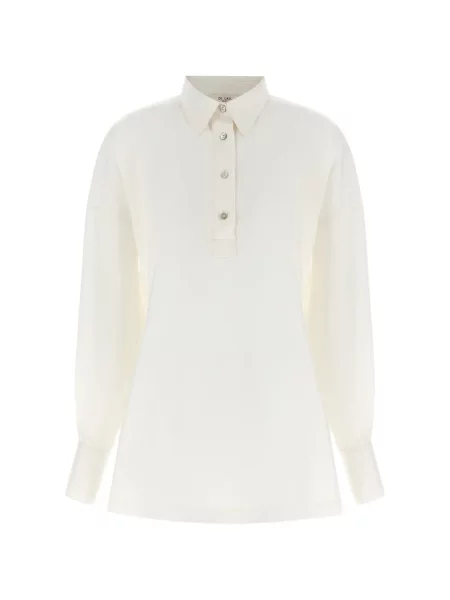 Tricou polo Di.la3 Pari' de mătase alb