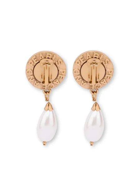 Cercei Moschino cu perle auriu