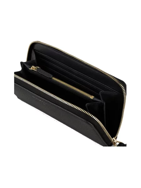 Portfel Emporio Armani skórzany z logo czarny