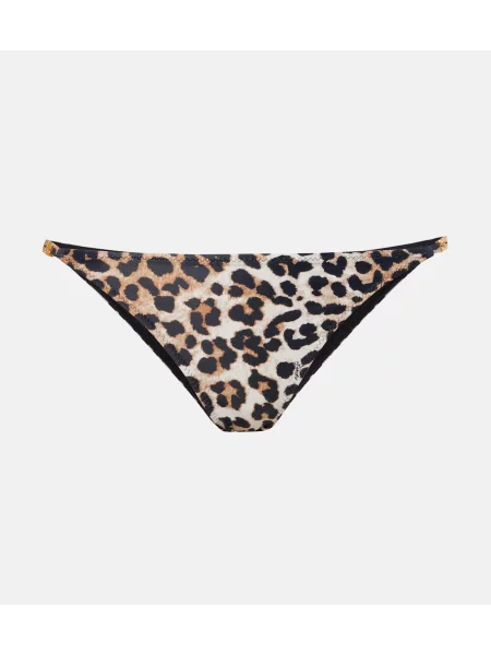 Bikini Ganni cu imagine cu model leopard bej