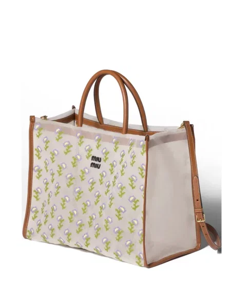 Shopperka Miu Miu z siateczką biała