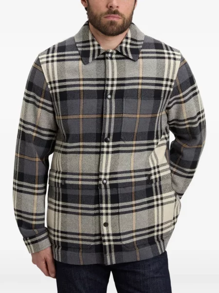 Geacă cămașă Woolrich în carouri gri
