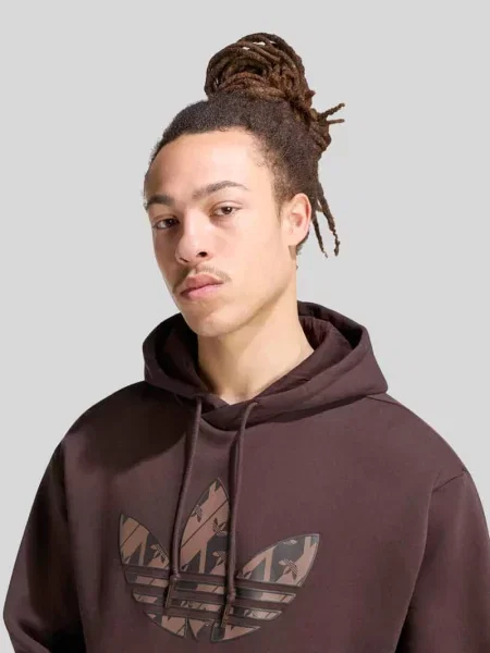 Bluza z kapturem o kroju regular fit z mieszanki bawełny z nadrukiem z logo Adidas Originals