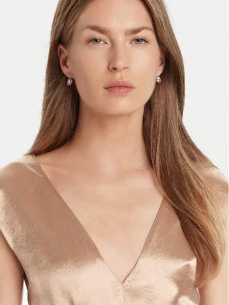 Uhani Swarovski BELLA roza