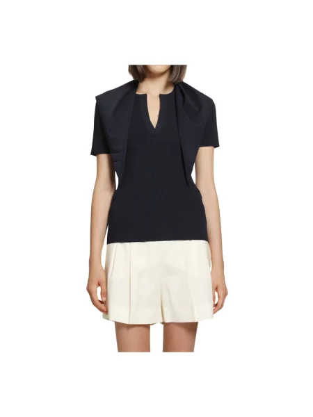Dzianinowy sweter Max Mara niebieski