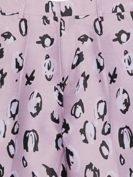 Pantaloni Charles Jeffrey Loverboy cu imagine cu imprimeu animal print roz