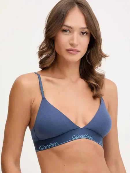 Сутиен Calvin Klein Underwear с изчистен дизайн синьо