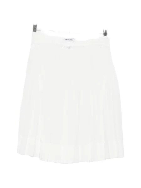 Fusta plisata Low Classic plisată clasică până la genunchi alb