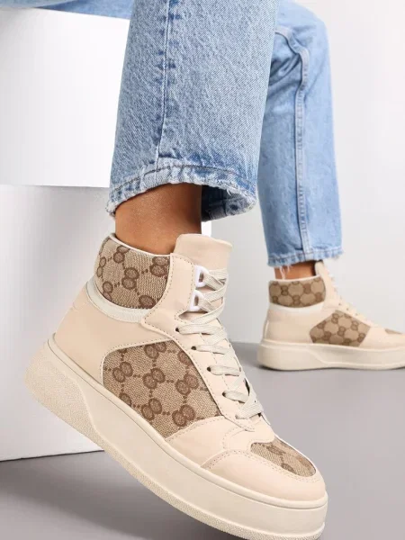Sneakerși pe Talpă Groasă peste Gleznă Melainthe bej
