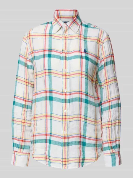 Bluzka koszulowa o kroju oversized z czystego lnu Polo Ralph Lauren biała