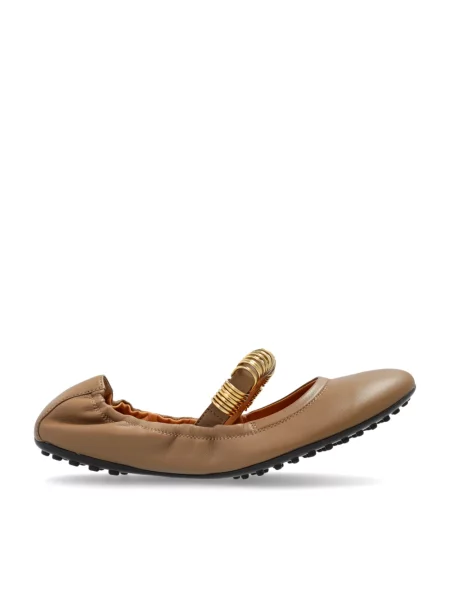 Balerinki Tod's skórzane beżowe