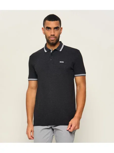 Tricou polo Boss Green gri