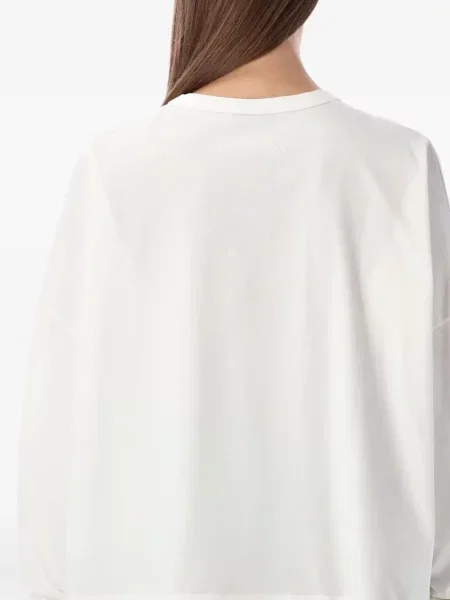 Tricou Studio Nicholson cu mâneci lungi alb