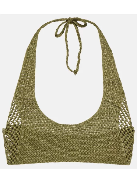 Sutien Bananhot tricotate cu gât halter verde
