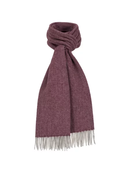 Fular Chelsey Imports cu franjuri cu model herringbone violet