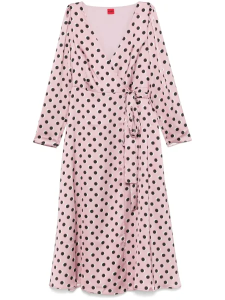 Rochie midi Hugo până la genunchi de costum roz