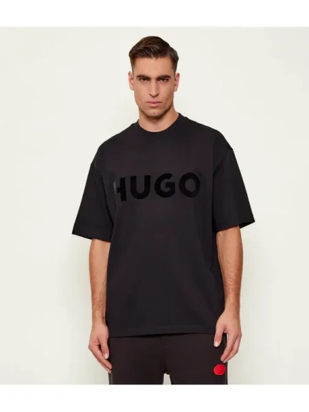 HUGO Tricou Dinkee | Oversize fit negru