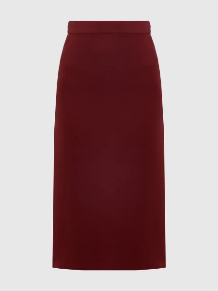 Спідниця-олівець з вовни та шовку Christian Dior бордова