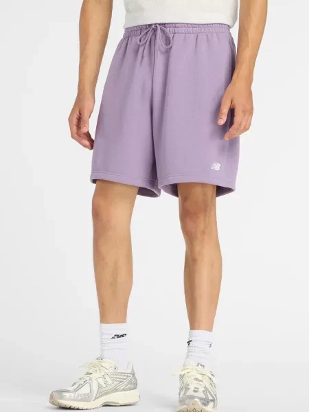 Спортивні шорти New Balance SPORT ESSENTIALS FRENCH TERRY бавовна/перероблений фіолетовий