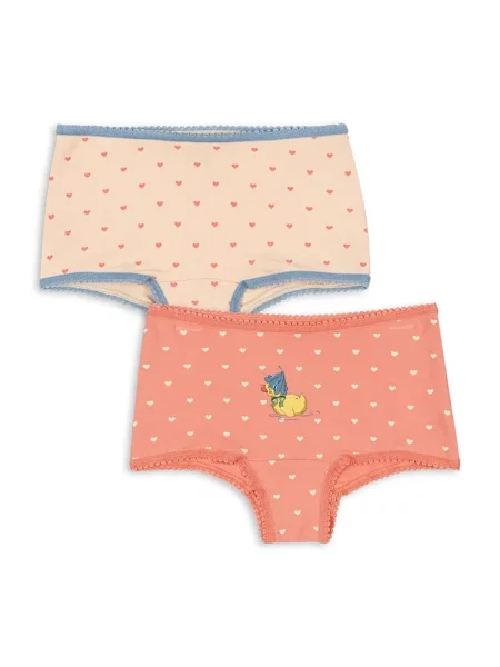 Konges Sløjd nohavičky hipstery detské s elastanom BASIC 2 PACK GIRL HIPSTER GOTS oranžová