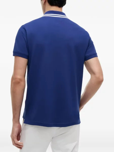 Ριγέ polo Tommy Hilfiger με αυτόγραφο μπλε