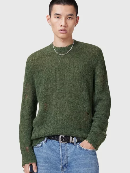 AllSaints pulover din amestec de lana BLEAKER barbati light verde