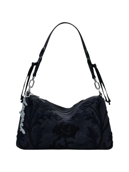 Kvetinová crossbody kabelka Desigual čierna