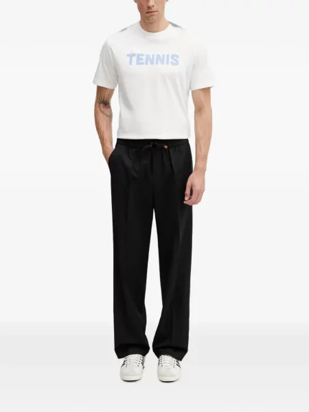 Scurt tricou Lacoste cu decolteu rotund alb