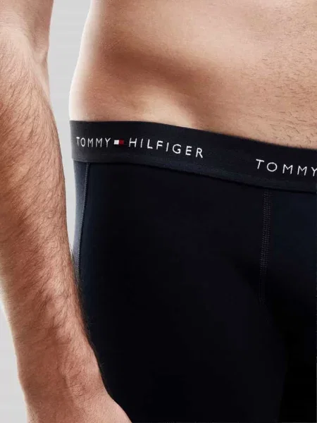 Obcisłe bokserki z mieszanka bawełny w zestaw 3 szt. Tommy Hilfiger czarne