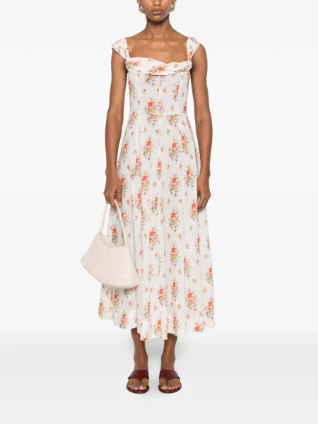 Rochie midi Dôen cu model floral cu imagine